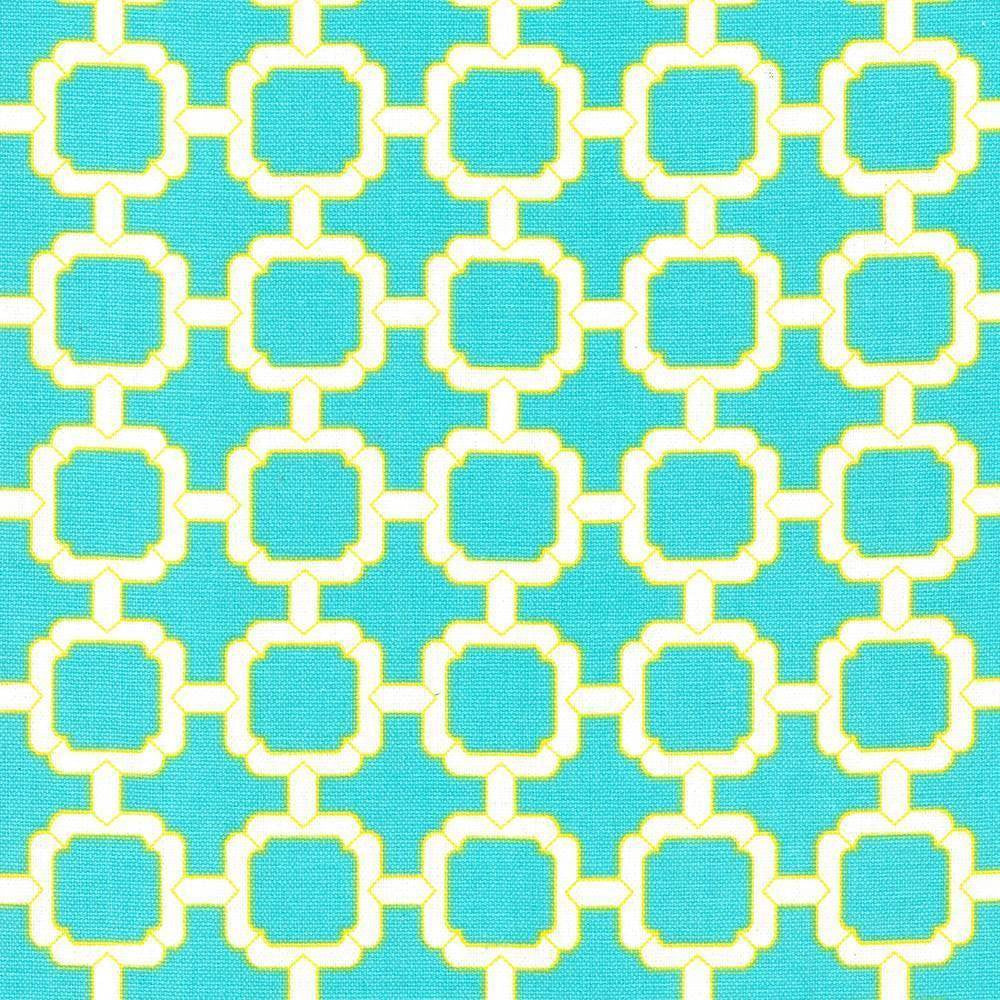 Cozumel Fret Parakeet by Kasmir Fabric 5073 100% Cotton TURKMENISTAN 15,000 Wyzenbeek Double Rubs H: 1 7/8 inches, V:1 7/8 inches 54 - 55 - Fabric Carolina - Kasmir