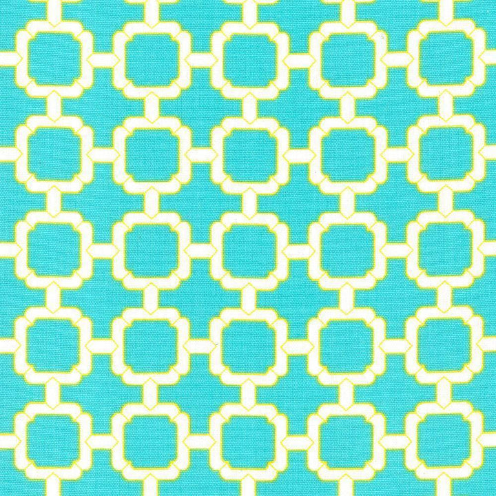 Cozumel Fret Parakeet by Kasmir Fabric 5073 100% Cotton TURKMENISTAN 15,000 Wyzenbeek Double Rubs H: 1 7/8 inches, V:1 7/8 inches 54 - 55 - Fabric Carolina - Kasmir