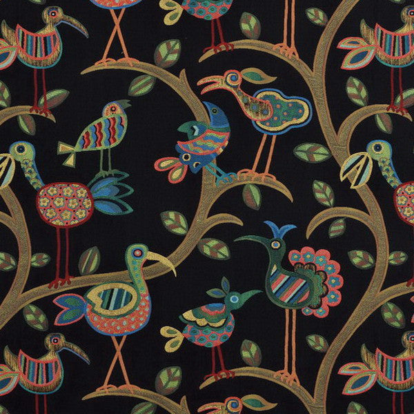 Swavelle Millcreek Crazy Ol Bird Midnight Animal Bird Fabric  59% Rayon 41% Polyester 607448 China H: 28.5" V: 27" 54
