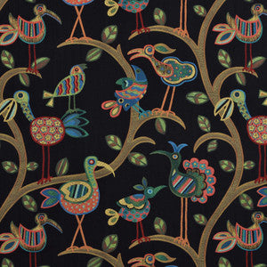 Swavelle Millcreek Crazy Ol Bird Midnight Animal Bird Fabric