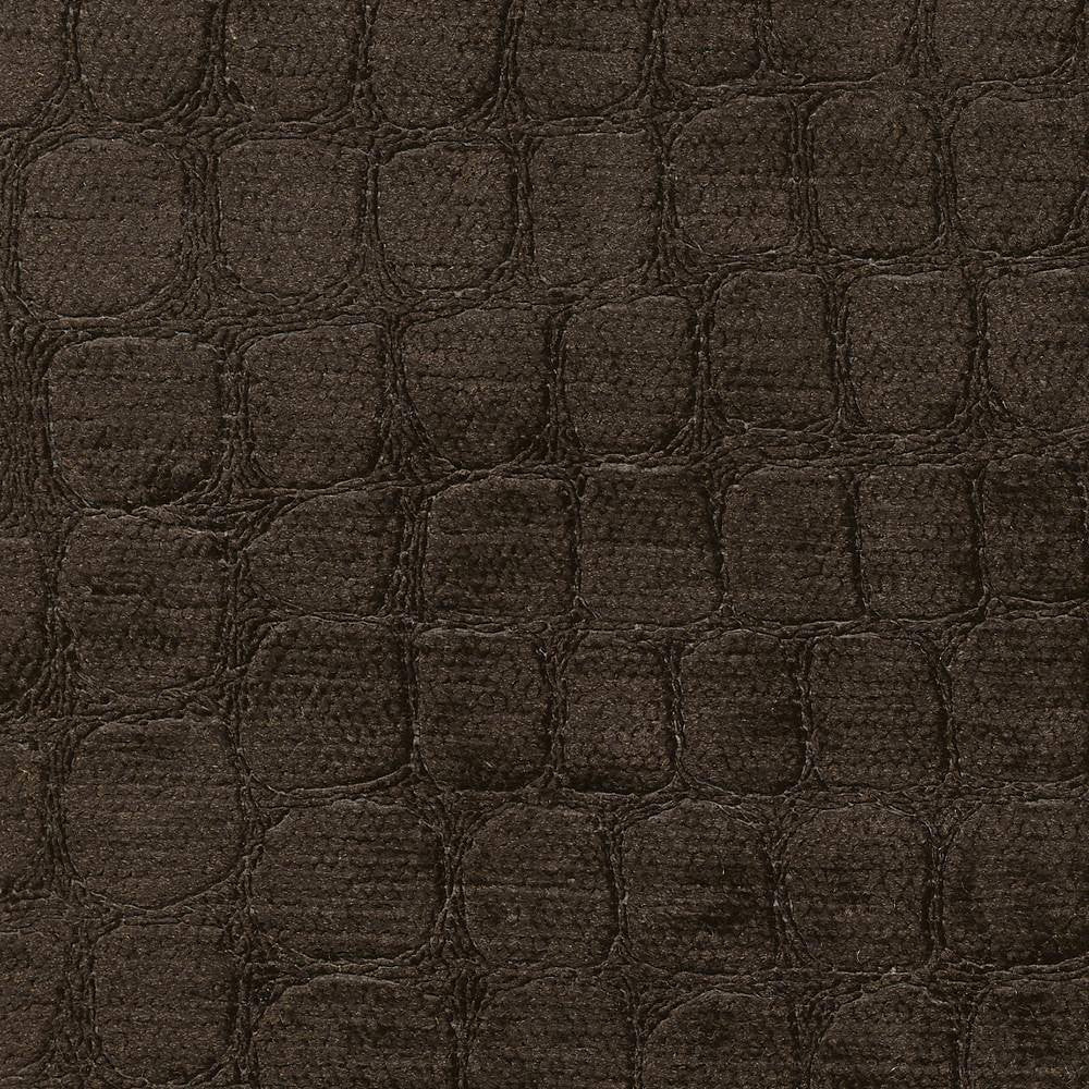 Croc Chocolate by Kasmir Fabric 1422 100% Polyester CHINA 60,000 Wyzenbeek Double Rubs H: 6 6/8 inches, V:13 6/8 inches 54 - Fabric Carolina - Kasmir