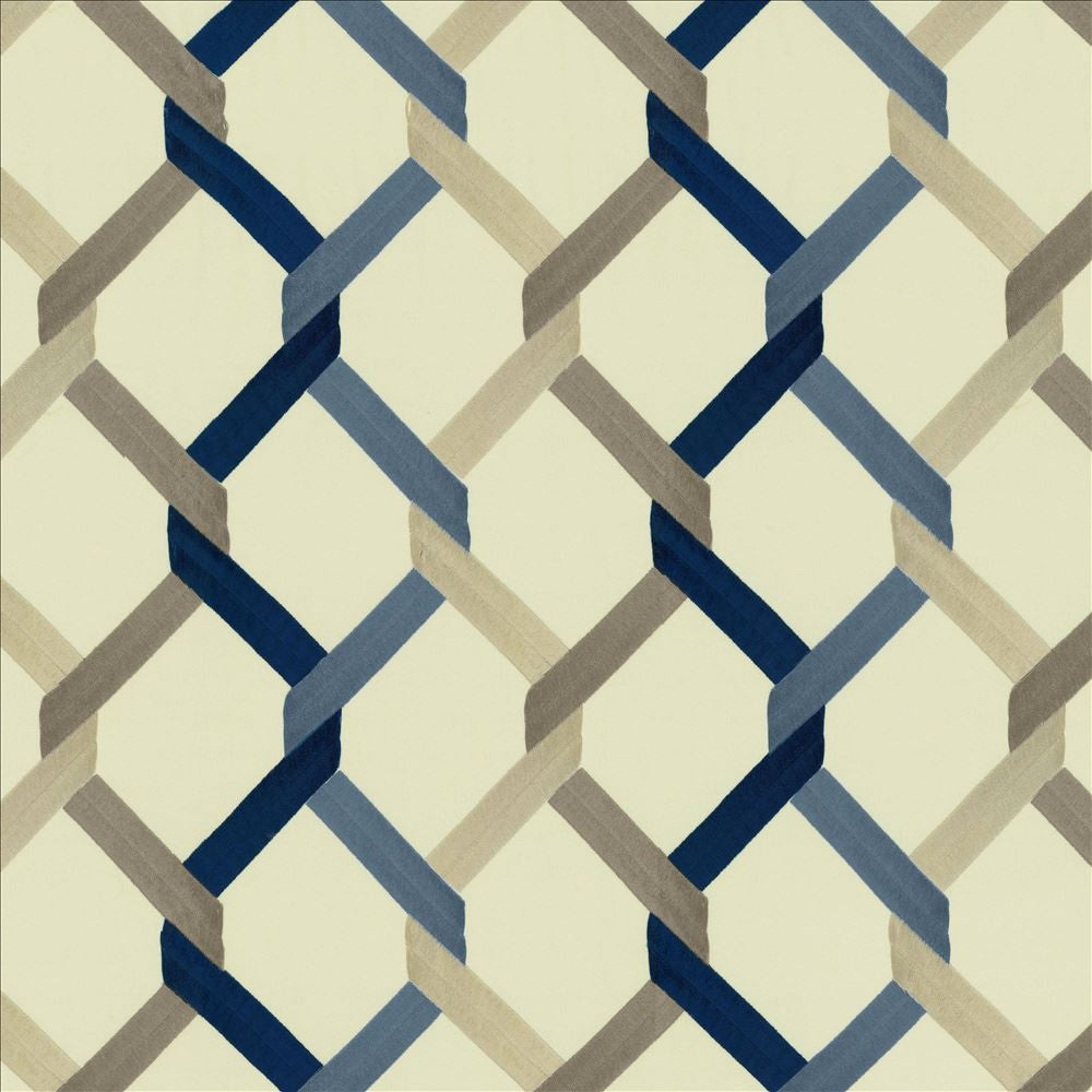 Crosswise Navy  by Kasmir Fabric See sample 100% Polyester
 INDIA Not Tested </p><p>Repeat: Horizontal: 7 4/8 inches and Vertical: 6 2/8 inches 52  - Fabric Carolina -