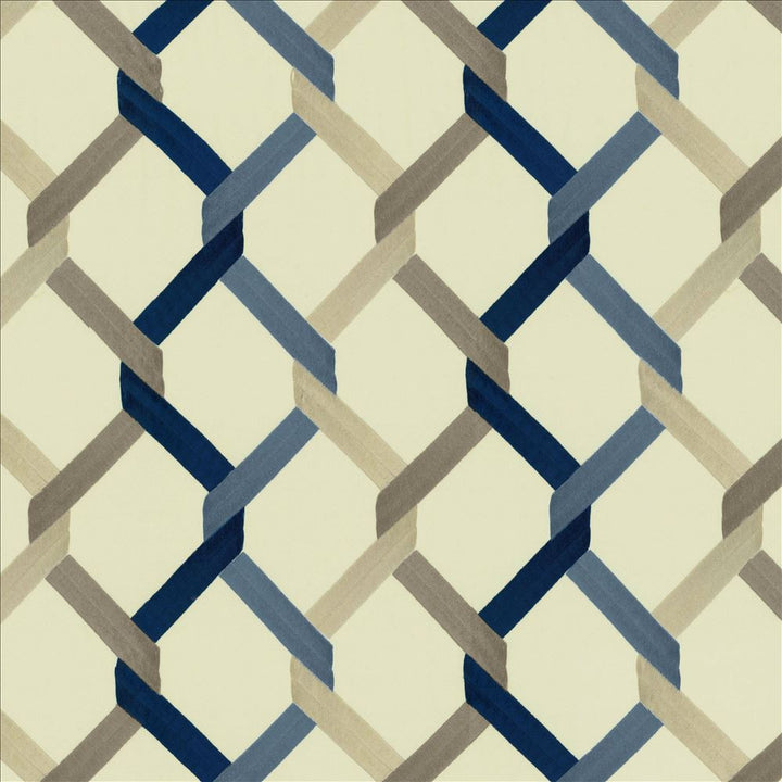 Crosswise Navy  by Kasmir Fabric See sample 100% Polyester
 INDIA Not Tested </p><p>Repeat: Horizontal: 7 4/8 inches and Vertical: 6 2/8 inches 52  - Fabric Carolina -