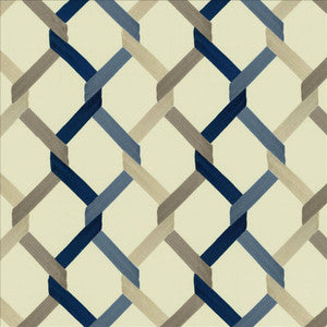 Crosswise Navy by Kasmir Fabric