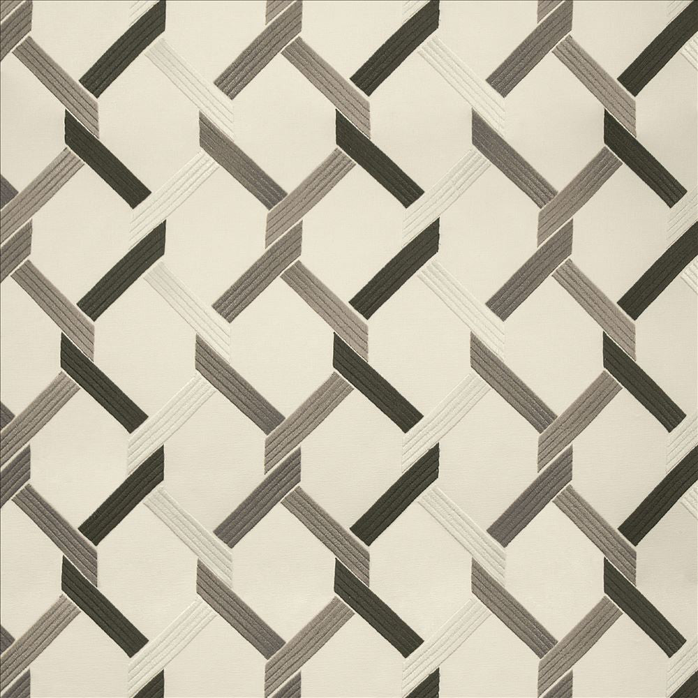 Crosswise Silver by Kasmir Fabric 1466 100% Polyester
 INDIA </p><p>Repeat: Horizontal: 7 4/8 inches and Vertical: 6 2/8 inches 52 - Fabric Carolina -
