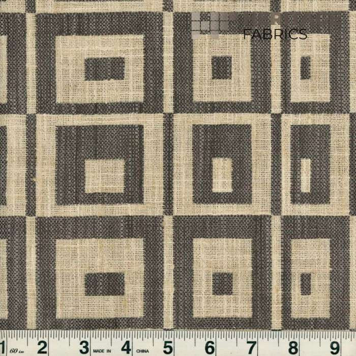 Cubic Asphalt by Heritage Designer Fabric - 100% Polyester India 9,000 Horizontal: 7.75" and Vertical: 9" 54" - Swanky Fabrics -