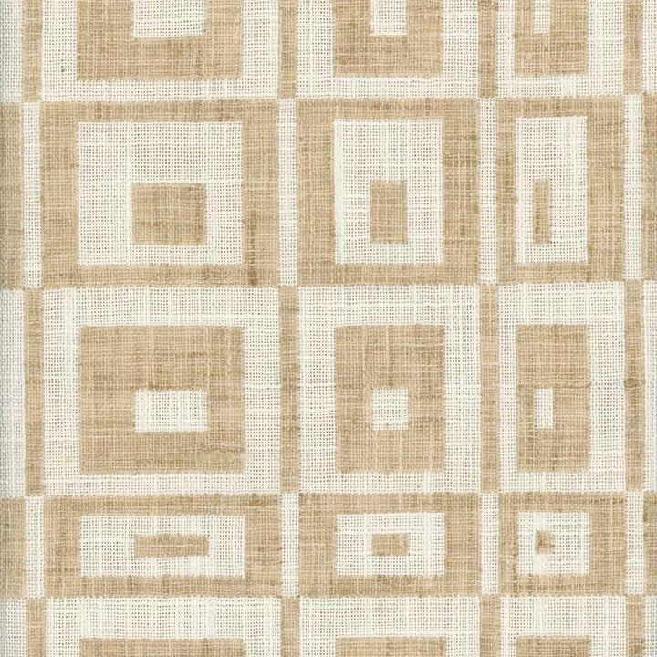 Cubic White Linen By Roth & Tompkins Fabric