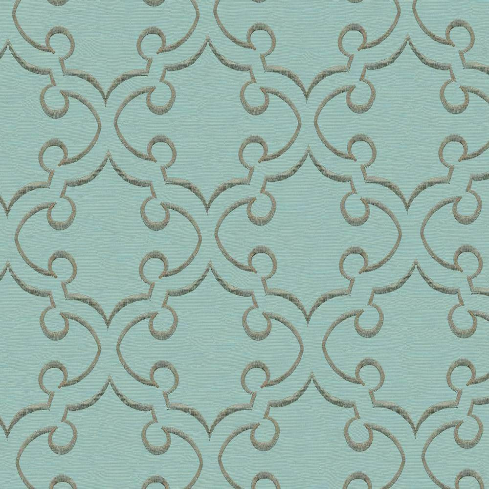 Curlique Marine by Kasmir Fabric 1366 100% Polyester CHINA 10,000 Wyzenbeek Double Rubs H: 7 inches, V:7 6/8 inches 55 - 58 - Fabric Carolina - Kasmir