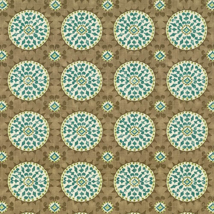Cute As A Button Green Tea by Kasmir Fabric 1420 55% Linen
45% Rayon
 USA 30,000 Wyzenbeek Double Rubs Horizontal: 13 4/8 inches and Vertical: 13 4/8 inches 54 - Fabric Carolina -