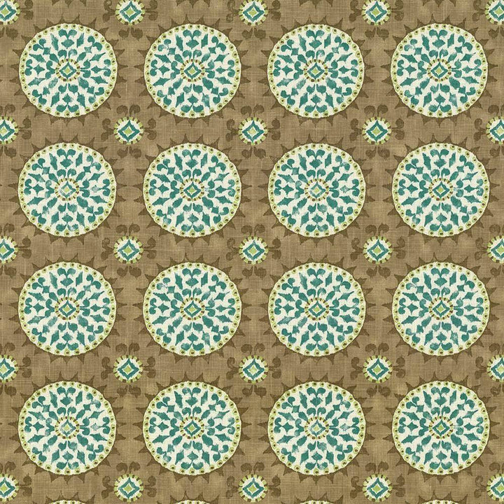 Cute As A Button Green Tea by Kasmir Fabric 1420 55% Linen 45% Rayon USA 30,000 Wyzenbeek Double Rubs H: 13 4/8 inches, V:13 4/8 inches 54 - 55 - Fabric Carolina - Kasmir