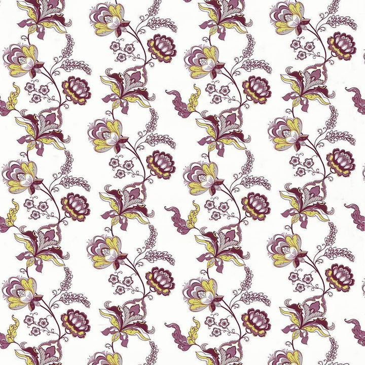 Cutting Garden Damson by Kasmir Fabric 1427 100% Cotton TURKEY Not Tested H: 27 2/8 inches, V:17 6/8 inches 55 - Fabric Carolina - Kasmir