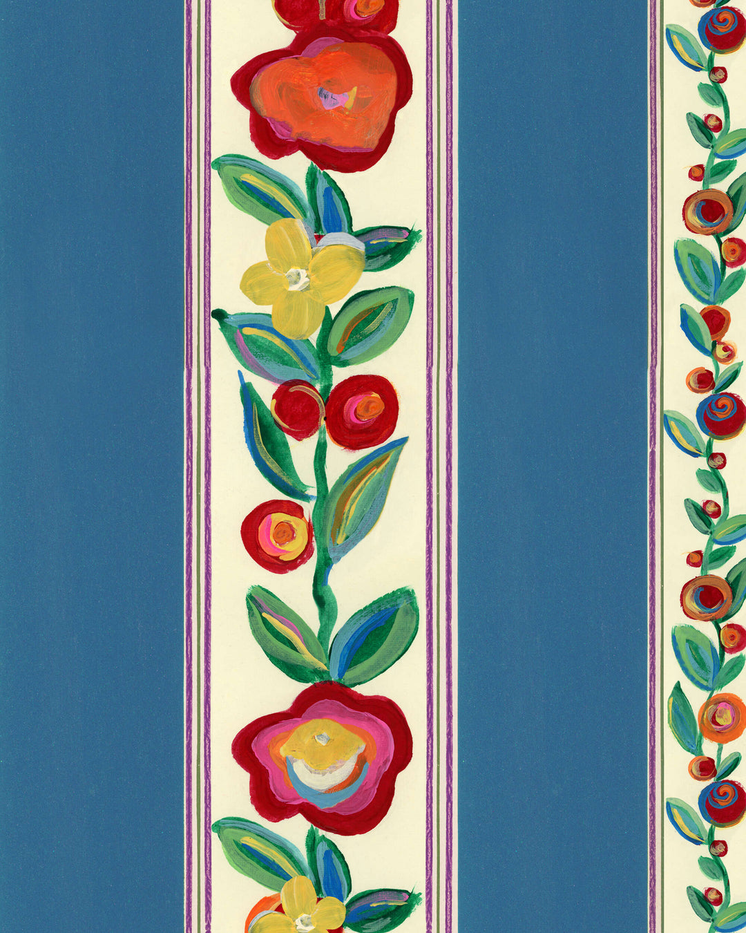 DAINTY FLOWERING Azure Wallpaper (WP20938) by Mind The Gap | WP20938 | TRANSYLVANIAN RHAPSODY | 1 roll x 52 x 900 cm / 20.47 x 354.33 in | 0.52m / 20.5in | 9m / 354in | 4.68sqm / 50sq ft | L70xm / L27.5in | Blue, Green, Red | Non-woven Textured | Paste the wall | 1 roll in a box | Fabric Carolina | https://www.fabriccarolina.com/