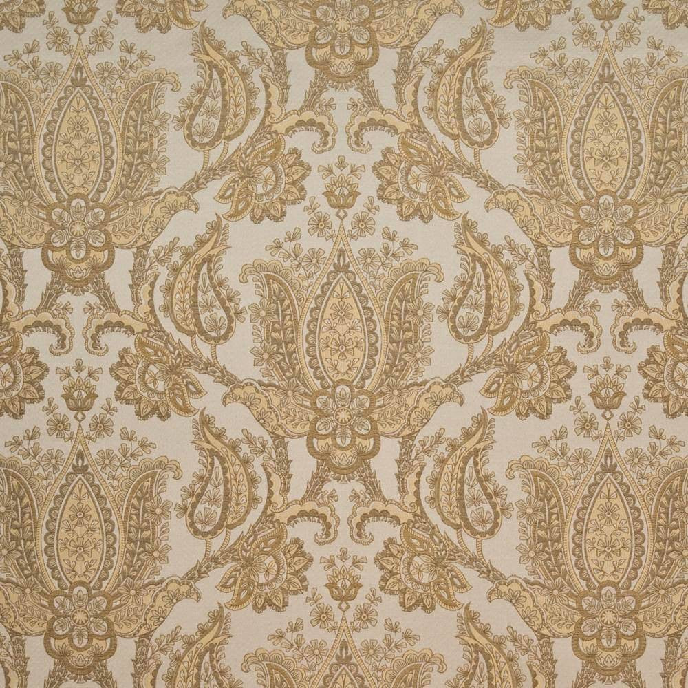 Dalton Paisley Beige by Kasmir Fabric 1396 75% Polyester 25% Rayon CHINA 21,000 Wyzenbeek Double Rubs H: 28 4/8 inches, V:20 6/8 inches 54 - 56 - Fabric Carolina - Kasmir
