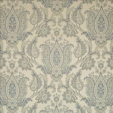 Dalton Paisley Glacier by Kasmir Fabric 1398 75% Polyester 25% Rayon CHINA 21,000 Wyzenbeek Double Rubs H: 28 4/8 inches, V: 20 6/8 inches 54 - 56 - Fabric Carolina - Kasmir