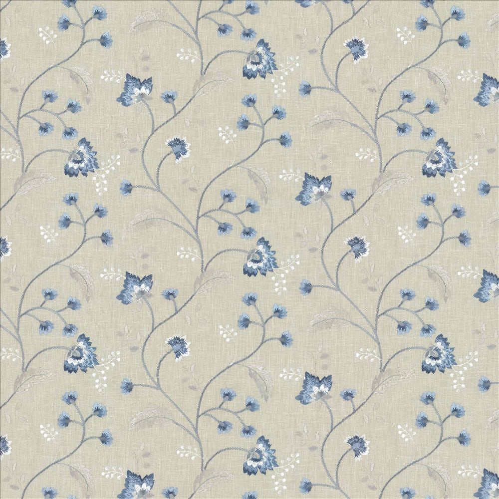 Dandy Floral Cornflower by Kasmir Fabric 1467 52% Cotton
48% Polyester
 INDIA 30,000 Wyzenbeek Double Rubs </p><p>Repeat: Horizontal: 17 2/8 inches and Vertical: 8 7/8 inches 52 - Fabric Carolina -
