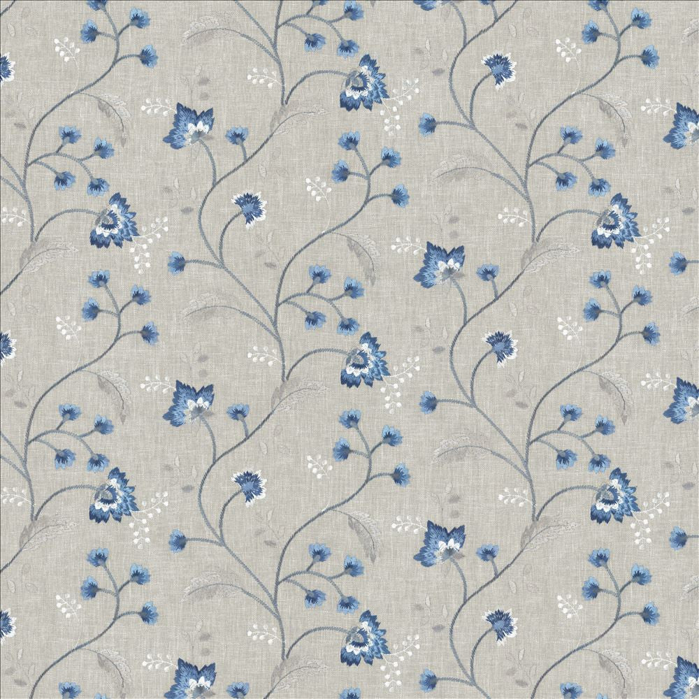 Dandy Floral Cornflower by Kasmir Fabric 1467 52% Cotton
48% Polyester
 INDIA </p><p>Repeat: Horizontal: 17 2/8 inches and Vertical: 8 7/8 inches 52 - Fabric Carolina -