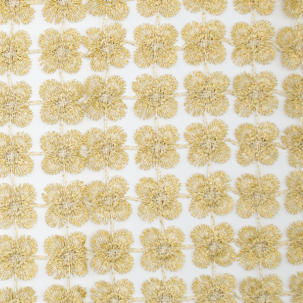 Daphne Gold by Europatex Fabric Daphne & Twinkle 100% Polyester 01.00" H, 01.00" V 110.00 inches - Fabric Carolina -