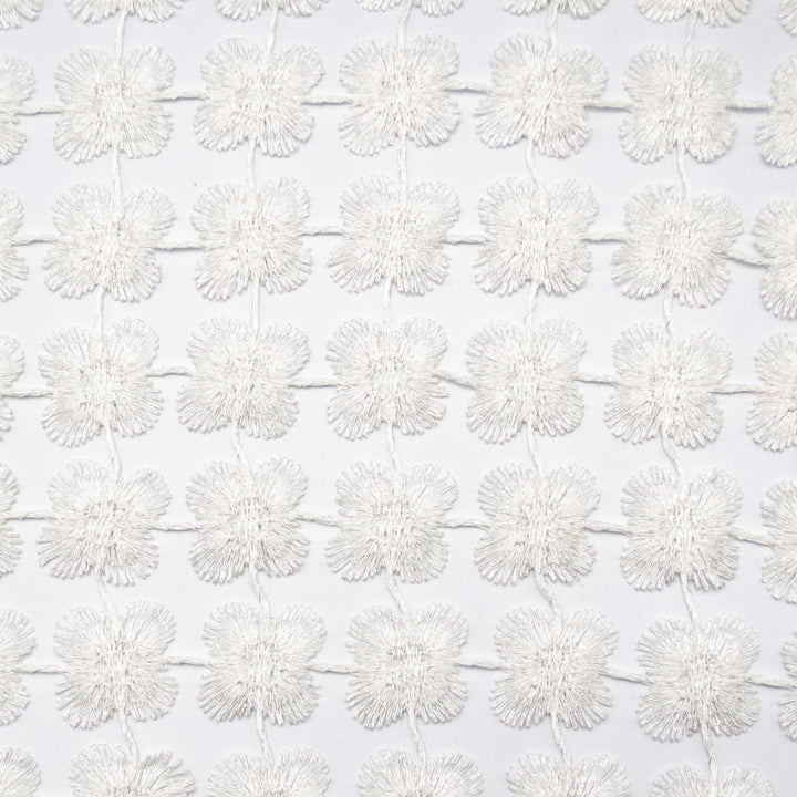 Daphne Pure White by Europatex Fabric Daphne & Twinkle 100% Polyester 01.00" H, 01.00" V 110.00 inches - Fabric Carolina -