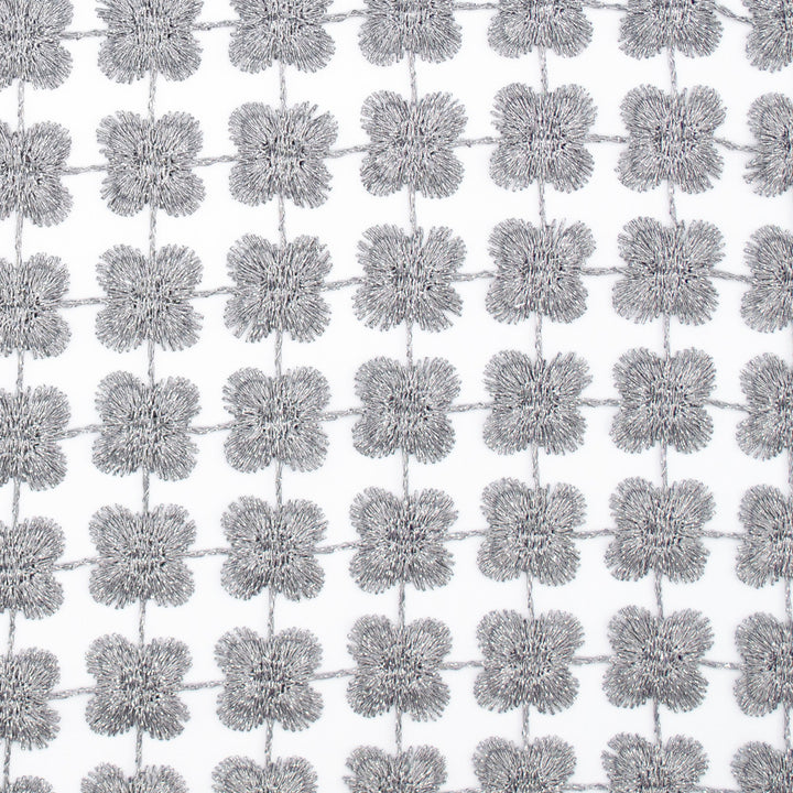 Daphne Silver by Europatex Fabric Daphne & Twinkle 100% Polyester 01.00" H, 01.00" V 110.00 inches - Fabric Carolina -