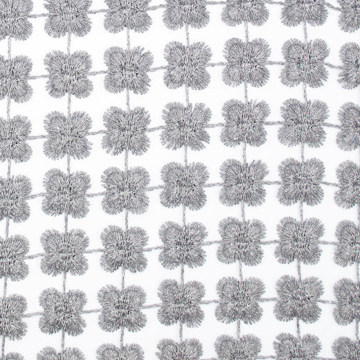 Daphne - Silver by Europatex Designer Fabric Daphne 100% Polyester China See Sample Horizontal: N/A and Vertical: N/A 110.00 inches  - Swanky Fabrics -