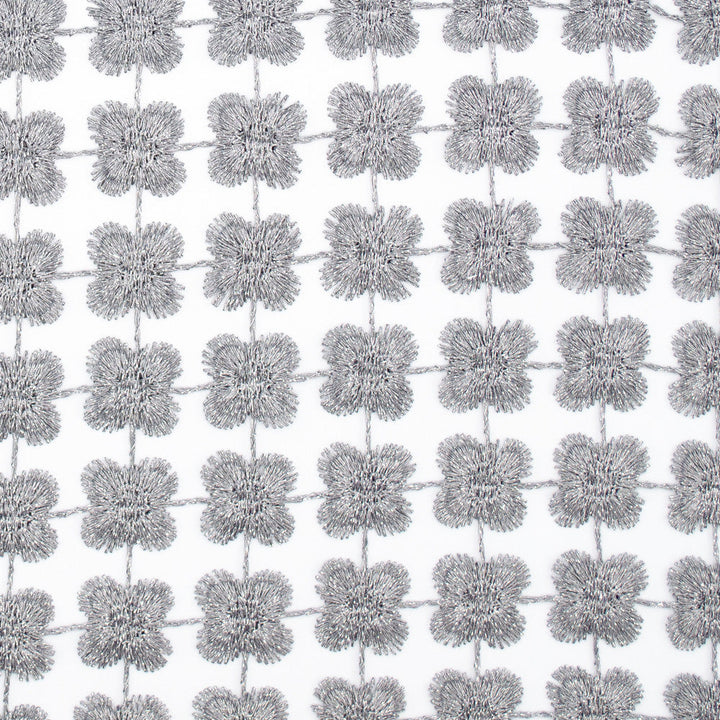 Daphne Silver by Europatex Designer Fabric Daphne & Twinkle 100% Polyester 01.00" H, 01.00" V 110.00 inches - Swanky Fabrics -