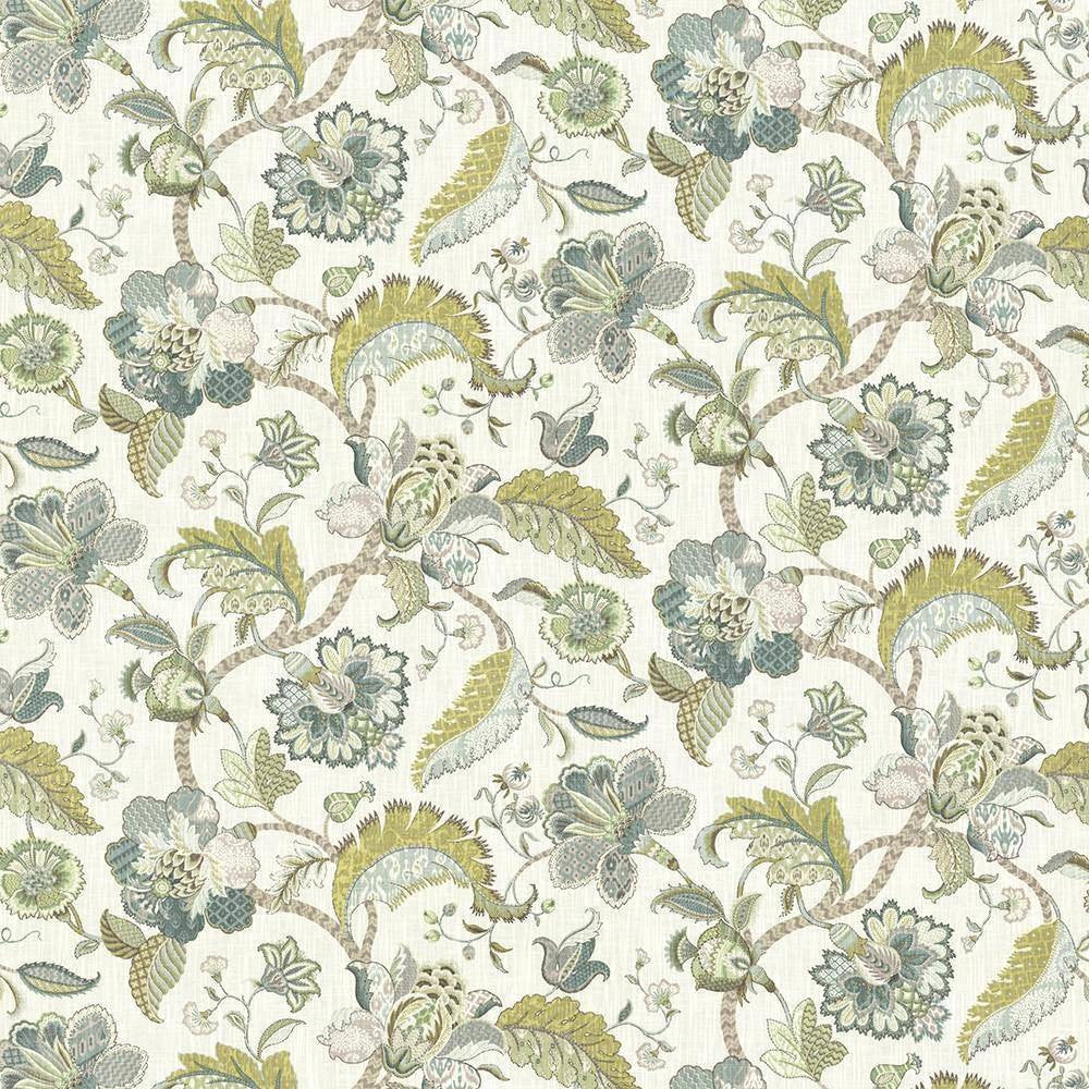 Darby Hill Peacock by Kasmir Fabric 5082 100% Cotton USA 15,000 Wyzenbeek Double Rubs H: 54 inches, V:27 inches 54 - Fabric Carolina - Kasmir