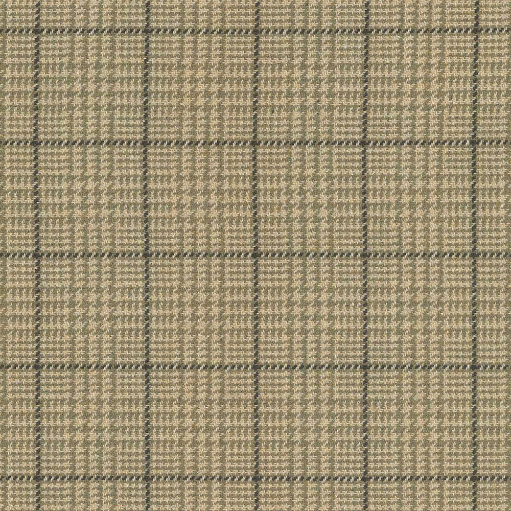 Dashing Plaid Khaki by Kasmir Fabric 5066 75% Cotton 25% Acrylic USA 15,000 Wyzenbeek Double Rubs H: 2 inches, V:2 inches 54 - 58 - Fabric Carolina - Kasmir
