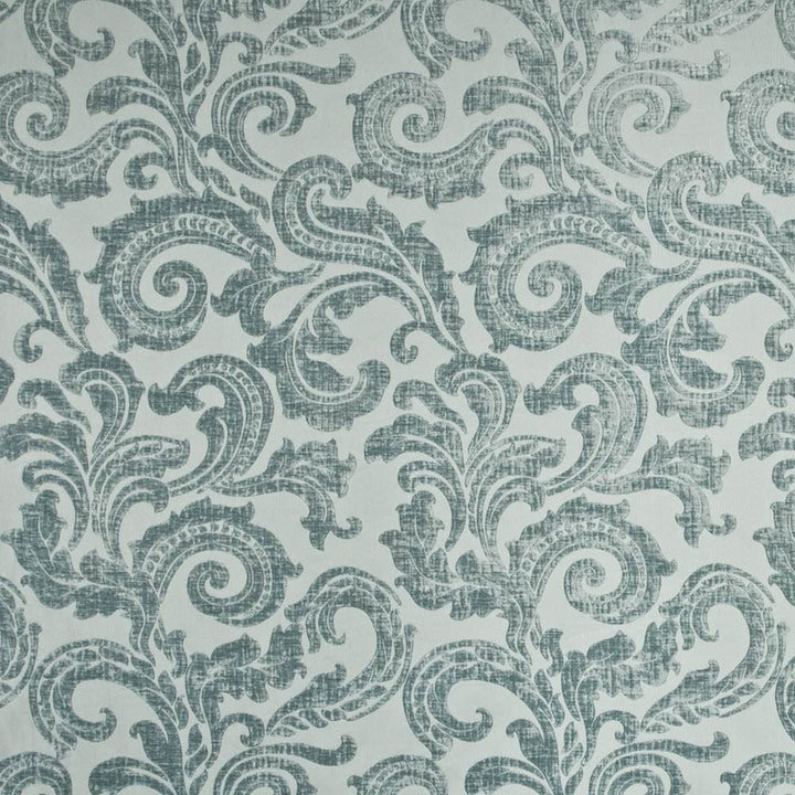 Davenport Scroll Azure by Kasmir Fabric 1398 100% Polyester
 CHINA </p><p>Repeat: Horizontal: 14 1/8 inches and Vertical: 25 2/8 inches 55 - 56 - Fabric Carolina -