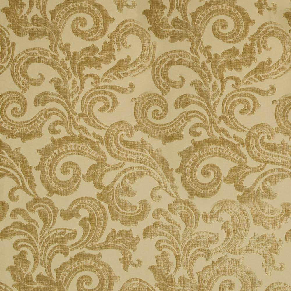 Davenport Scroll Butter by Kasmir Fabric 1397 100% Polyester CHINA Not Tested H: 14 1/8 inches, V:25 2/8 inches 55 - 56 - Fabric Carolina - Kasmir
