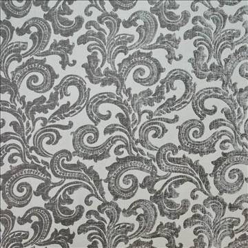 Davenport Scroll Platinum by Kasmir Fabric 1396 100% Polyester CHINA Not Tested H: 14 1/8 inches, V: 25 2/8 inches 55 - 56 - Fabric Carolina - Kasmir
