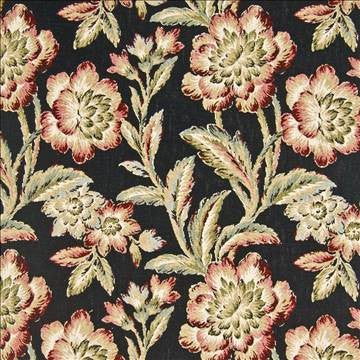 Degolyer Gardens Onyx by Kasmir Fabric 1383 62% Cotton 27% Rayon 11% Polyester USA 30,000 Wyzenbeek Double Rubs H: 23 4/8 inches, V: 28 inches 51 - 54 - Fabric Carolina - Kasmir