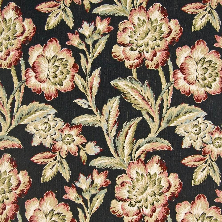 Degolyer Gardens Onyx by Kasmir Fabric 1383 62% Cotton
27% Rayon
11% Polyester
 USA 30,000 Wyzenbeek Double Rubs Horizontal: 23 4/8 inches and Vertical: 28 inches 51 - Fabric Carolina -