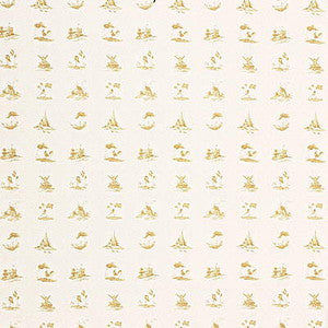 DELFTWARE TOILE.SAND Delftware Toile Sand by Fired Earth Fabric