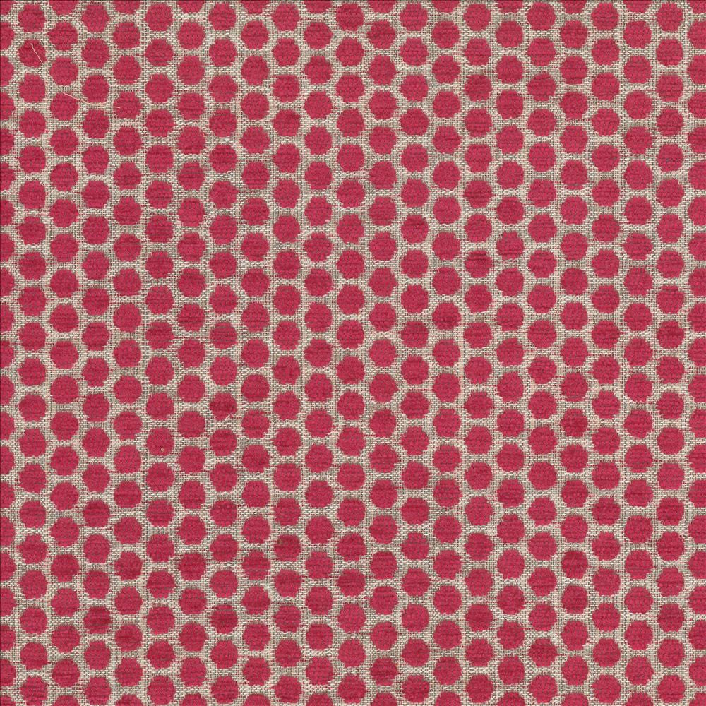 Delightful Dots Fuchsia by Kasmir Fabric 1440 42% Acrylic
33% Polyester
25% Cotton
 TURKEY 31,000 Martindale Cycles Horizontal: 1 inches and Vertical: 5/8 inches 54 - Fabric Carolina -