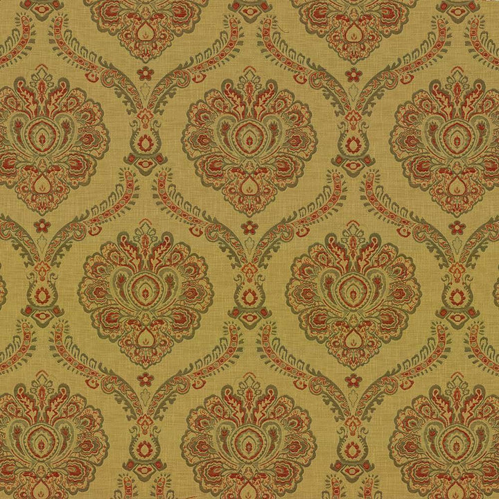 Deloche Golden by Kasmir Fabric 8003 75% Polyester 25% Viscose CHINA 30,000 Wyzenbeek Double Rubs H: 14 4/8 inches, V:22 4/8 inches 54 - 56 - Fabric Carolina - Kasmir