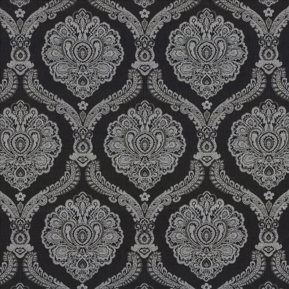 Deloche Onyx by Kasmir Fabric 8003 75% Polyester
25% Viscose
 CHINA 30,000 Wyzenbeek Double Rubs </p><p>Repeat: Horizontal: 14 4/8 inches and Vertical: 22 4/8 inches 54 - Fabric Carolina -