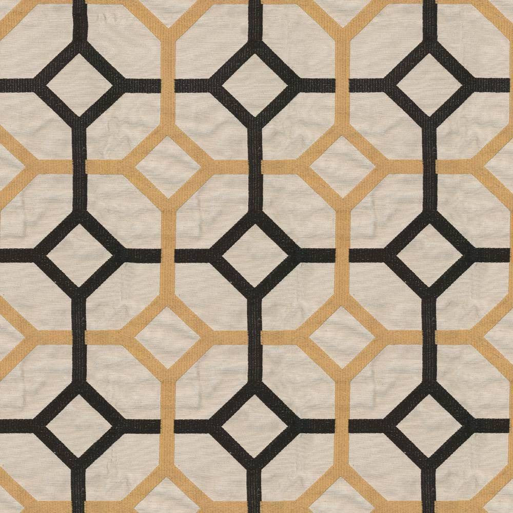 Delphi Trellis Beehive by Kasmir Fabric 1399 93% Rayon 7% Polyester INDIA Not Tested H: 5 2/8 inches, V:4 6/8 inches 51 - 55 - Fabric Carolina - Kasmir