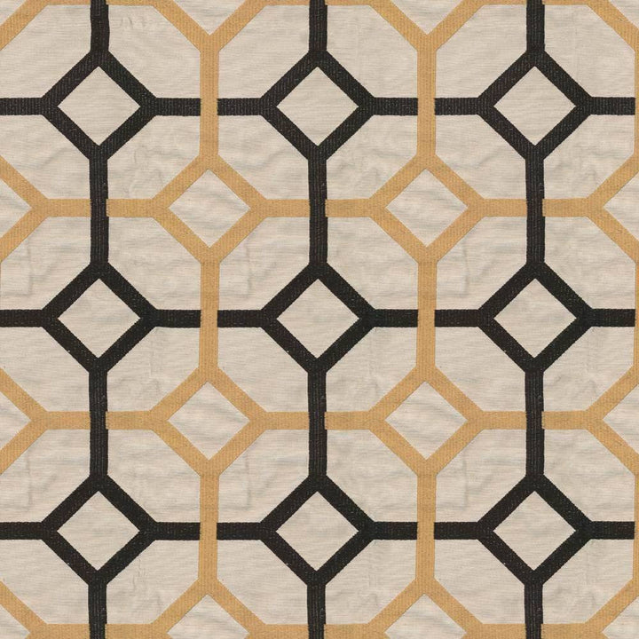 Delphi Trellis Beehive by Kasmir Fabric 1399 93% Rayon 7% Polyester INDIA Not Tested H: 5 2/8 inches, V:4 6/8 inches 51 - 55 - Fabric Carolina - Kasmir