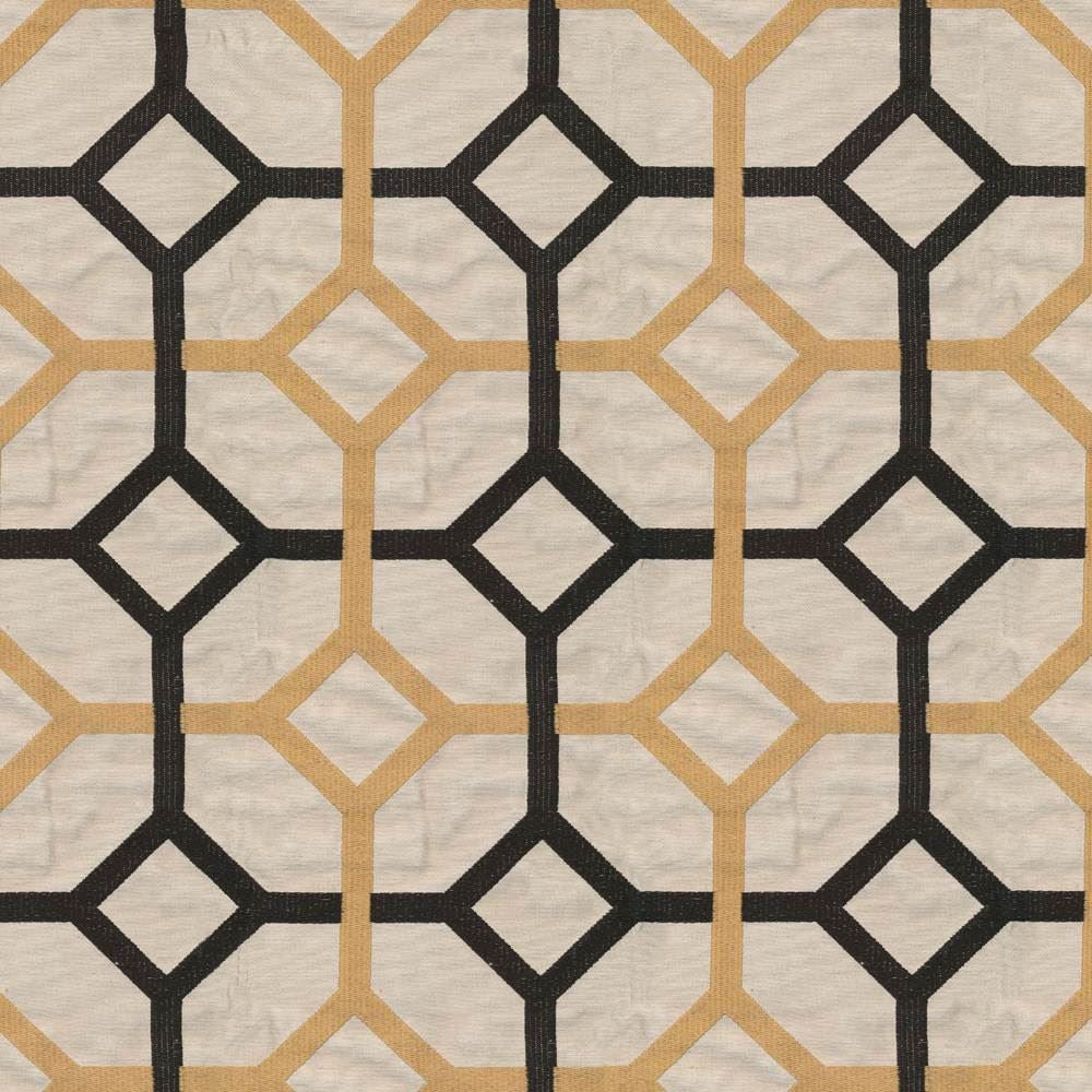 Delphi Trellis Beehive by Kasmir Fabric 1399 93% Rayon
7% Polyester
 INDIA Not Tested </p><p>Repeat: Horizontal: 5 2/8 inches and Vertical: 4 6/8 inches 51 - Fabric Carolina -