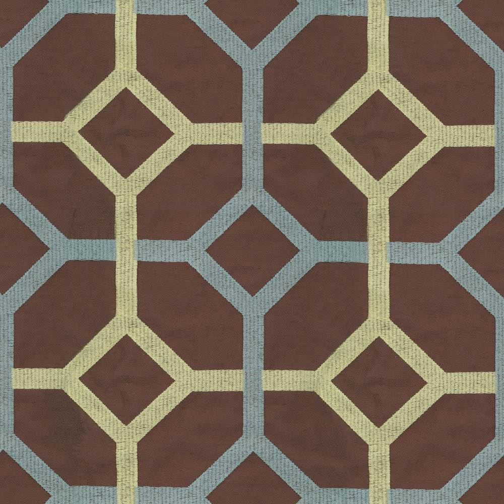 Delphi Trellis Cocoa by Kasmir Fabric 1401 93% Rayon
7% Polyester
 INDIA Not Tested Horizontal: 5 2/8 inches and Vertical: 4 6/8 inches 51 - Fabric Carolina -