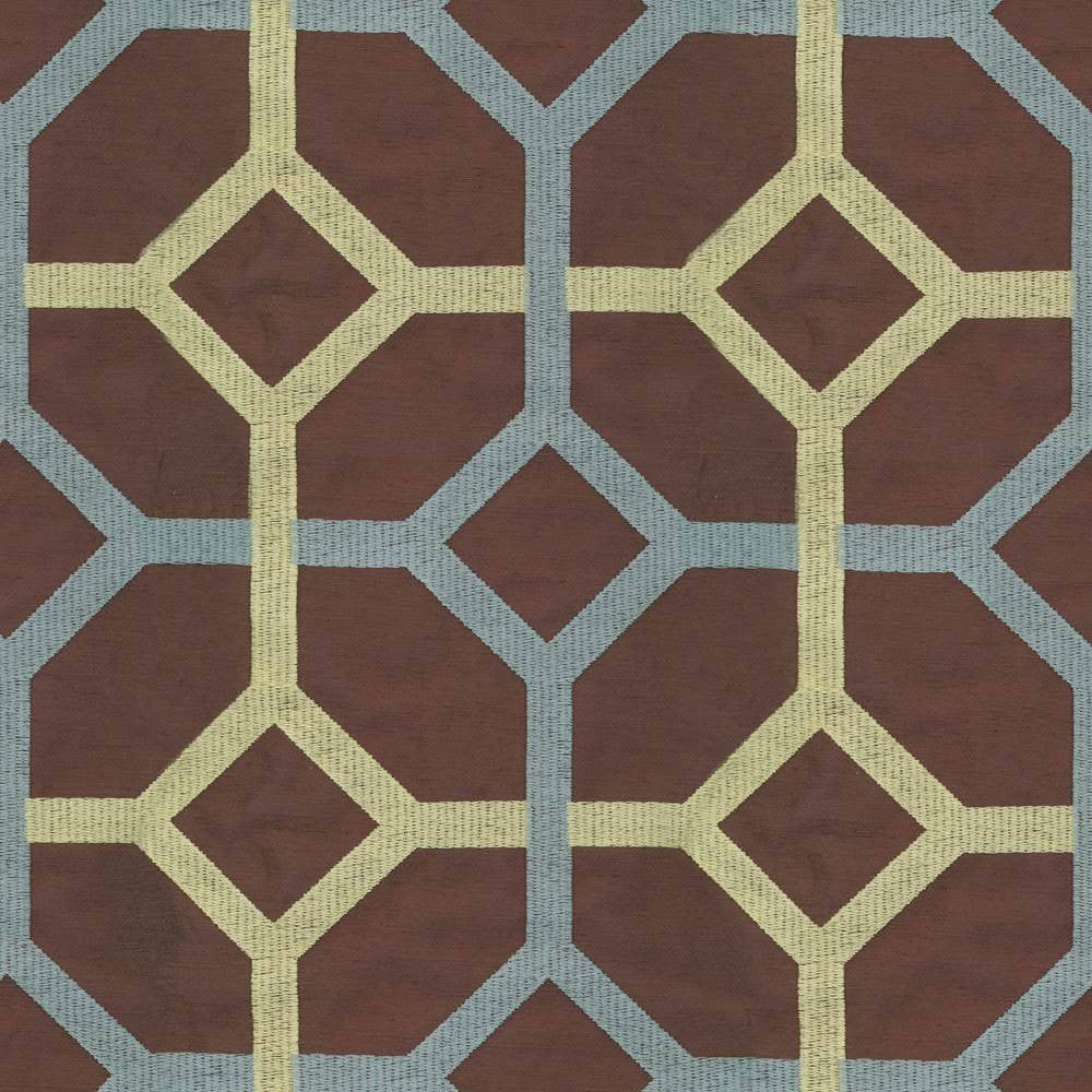 Delphi Trellis Cocoa by Kasmir Fabric 1401 93% Rayon 7% Polyester INDIA Not Tested H: 5 2/8 inches, V:4 6/8 inches 51 - 55 - Fabric Carolina - Kasmir