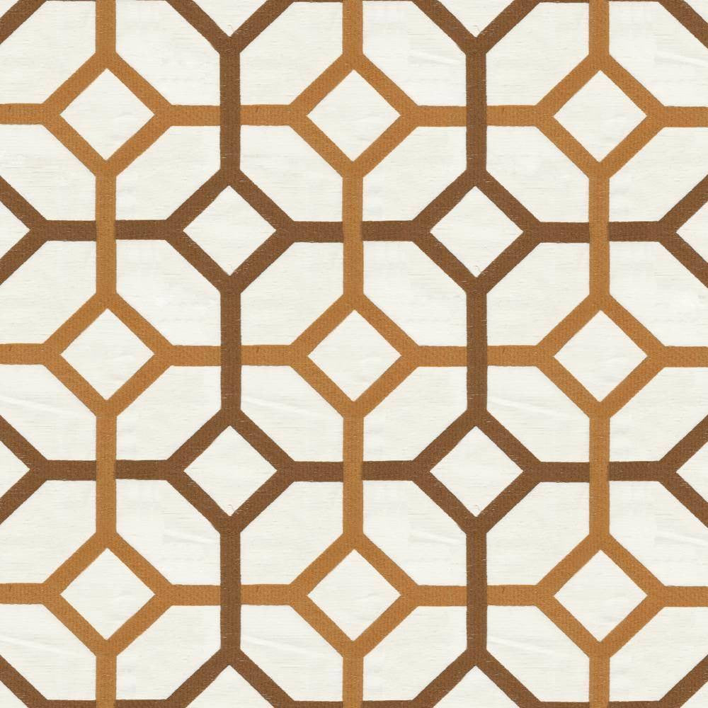 Delphi Trellis Cream by Kasmir Fabric 1399 93% Rayon 7% Polyester INDIA Not Tested H: 5 2/8 inches, V:4 6/8 inches 51 - 55 - Fabric Carolina - Kasmir