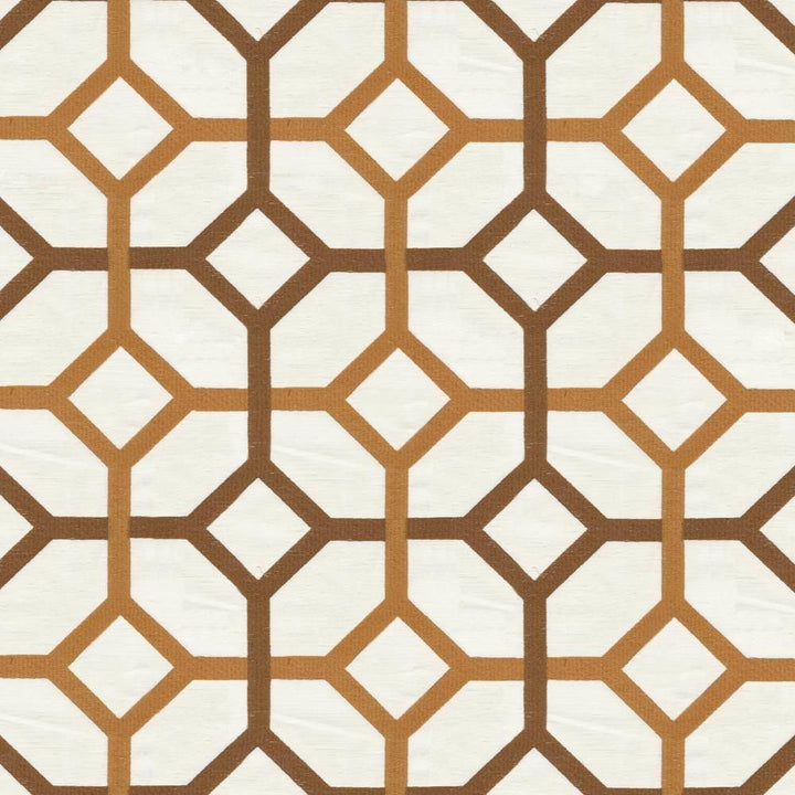 Delphi Trellis Cream by Kasmir Fabric 1399 93% Rayon 7% Polyester INDIA Not Tested H: 5 2/8 inches, V:4 6/8 inches 51 - 55 - Fabric Carolina - Kasmir