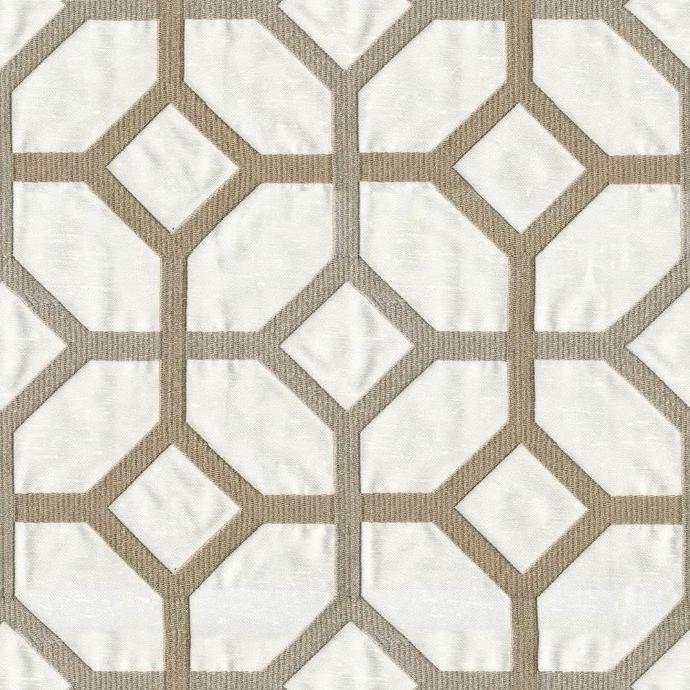 Delphi Trellis Snowdrift by Kasmir Fabric 1399 93% Rayon
7% Polyester
 INDIA Not Tested </p><p>Repeat: Horizontal: 5 2/8 inches and Vertical: 4 6/8 inches 51 - Fabric Carolina -