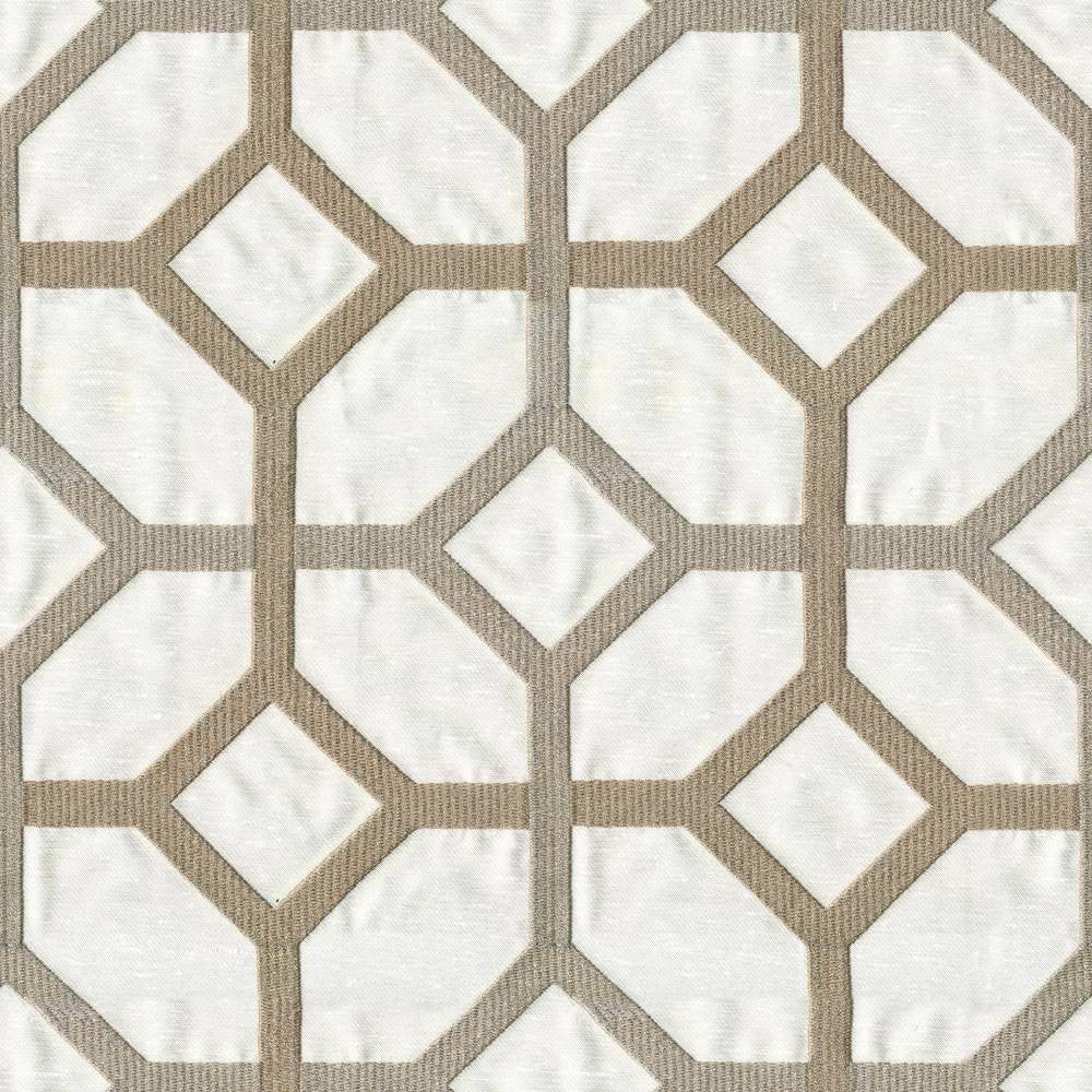 Delphi Trellis Snowdrift by Kasmir Fabric 1399 93% Rayon 7% Polyester INDIA Not Tested H: 5 2/8 inches, V:4 6/8 inches 51 - 55 - Fabric Carolina - Kasmir