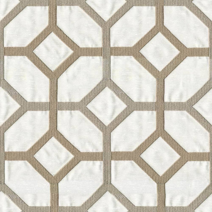 Delphi Trellis Snowdrift by Kasmir Fabric 1399 93% Rayon 7% Polyester INDIA Not Tested H: 5 2/8 inches, V:4 6/8 inches 51 - 55 - Fabric Carolina - Kasmir