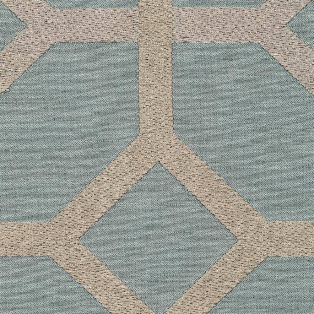 Delphi Trellis Spa Blue by Kasmir Fabric 1401 93% Rayon 7% Polyester INDIA Not Tested H: 5 2/8 inches, V:4 6/8 inches 51 - 55 - Fabric Carolina - Kasmir