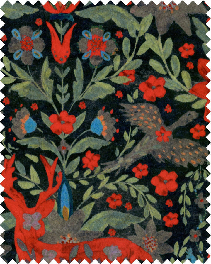 DER KÖNIG Black Velvet (FB00102) by Mind The Gap | FB00102 | TYROL APRES-SKI HOME COLLECTION | Black, Blue, Green, Red | Fabric Carolina | https://www.fabriccarolina.com/