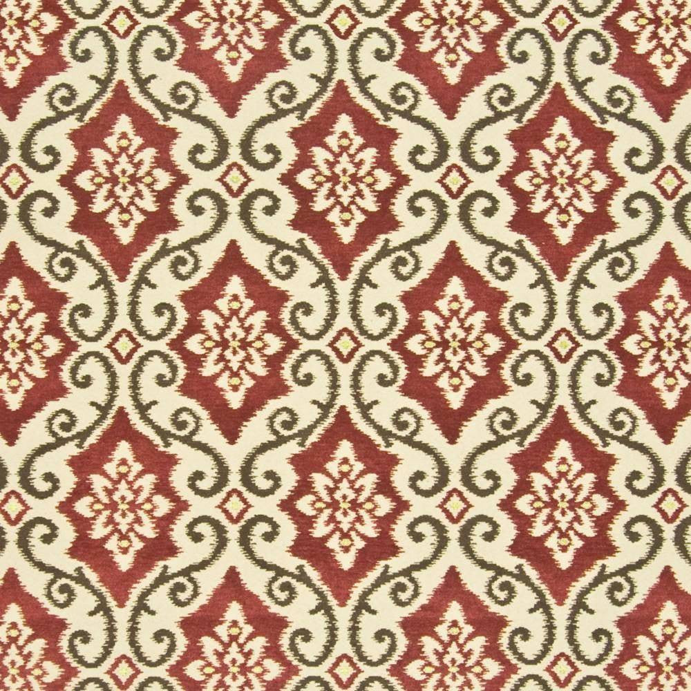 Deville Scroll Cinnamon by Kasmir Fabric 1389 59% Polyester 41% Rayon CHINA 12,000 Wyzenbeek Double Rubs H: 9 6/8 inches, V:14 inches 57 - Fabric Carolina - Kasmir