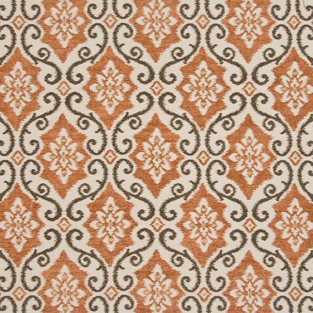 Deville Scroll Linen Spice by Kasmir Fabric 1389 59% Polyester
41% Rayon
 CHINA </p><p>Repeat: Horizontal: 9 6/8 inches and Vertical: 14 inches 57 - Fabric Carolina -